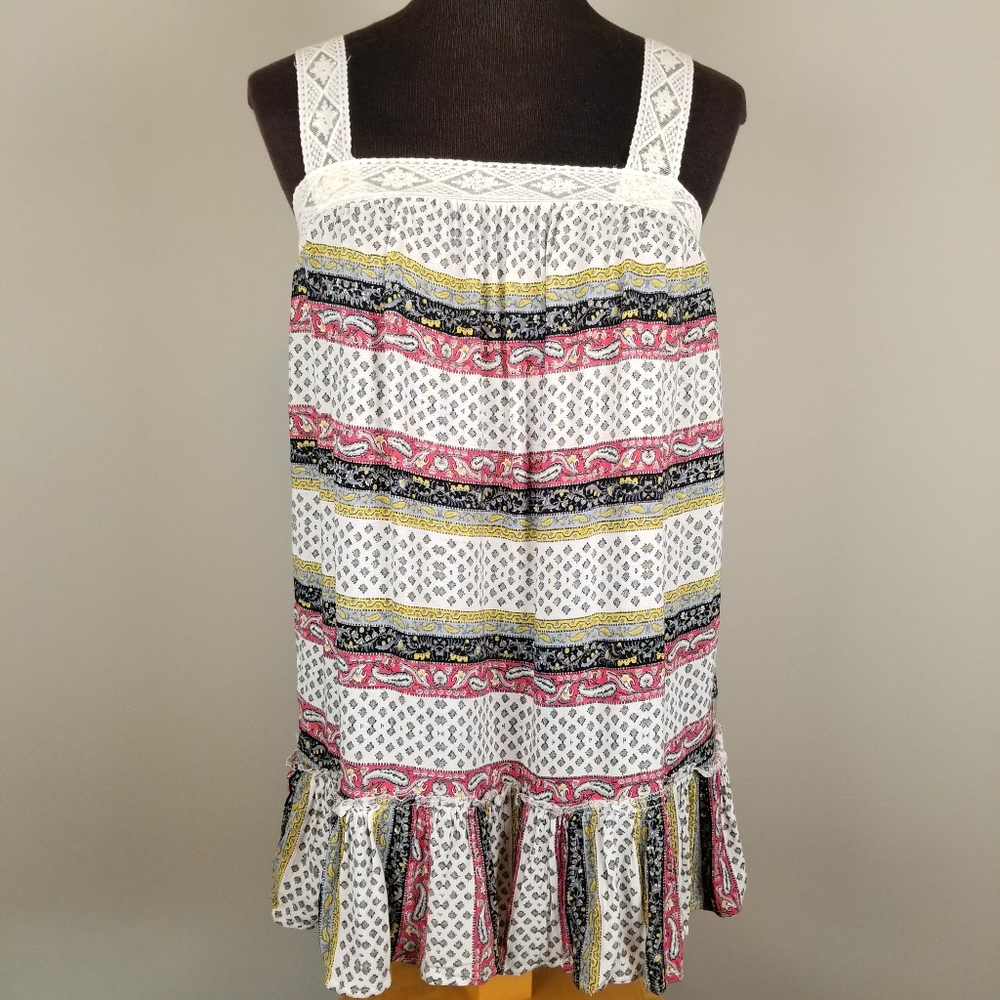 NWT: Entro crochet peplum lightweight tank top, S